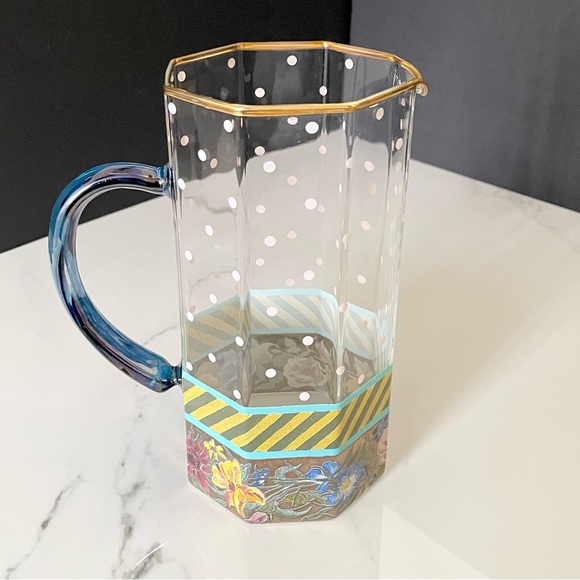 Garland Glass Pitcher by Mackenzie Childs - Picture 2 of 10